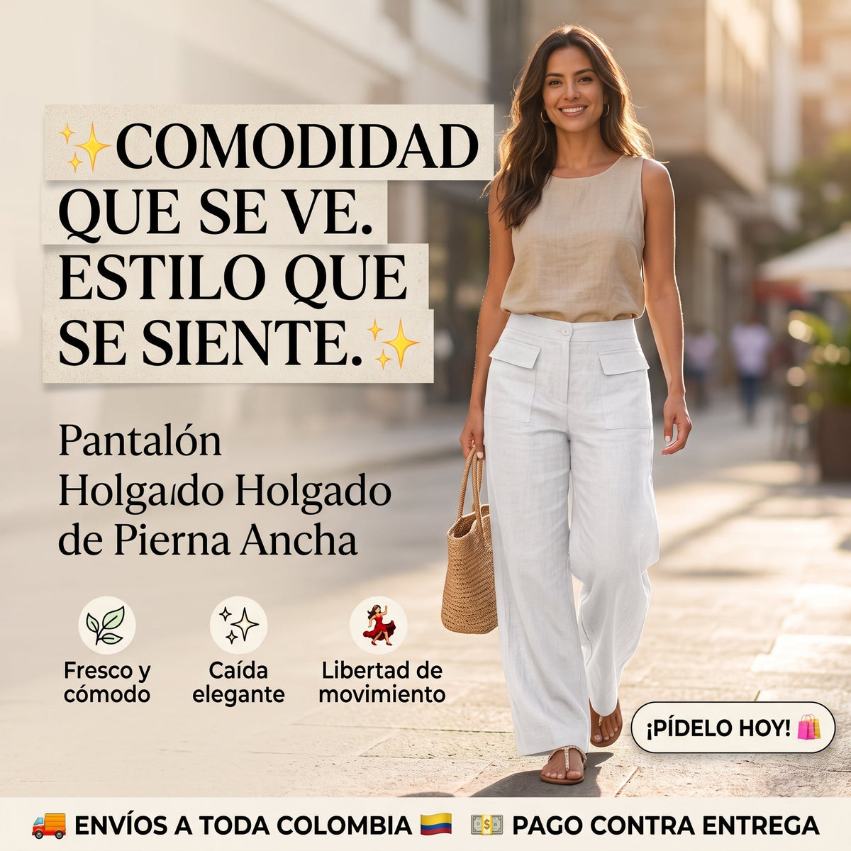 Pantalón Palazzo Elegante – Ligero, Cómodo y Favorecedor ✨